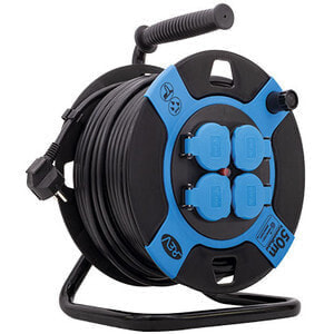 REV Ritter REV 0010118812 - 50 m - Outdoor - Splash proof - 1.5 mm² - Black - Blue - 4 AC outlet(s)