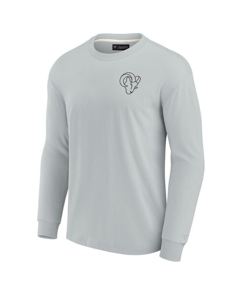 Men's and Women's Gray Los Angeles Rams Super Soft Long Sleeve T-shirt