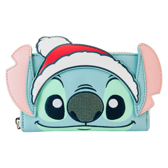 LOUNGEFLY Glitter Holiday Lilo And Stitch Wallet