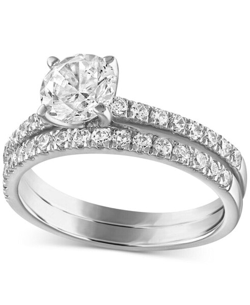 Certified Diamond Bridal Set (1-1/2 ct. t.w.) in 14k White Gold Featuring Diamonds with the De Beers Code of Origin, Created for Macy's