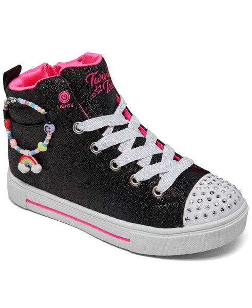 Little Girls Twinkle Toes: Twinkle Sparks - Charm Bestie High Top Light-Up Casual Sneakers from Finish Line