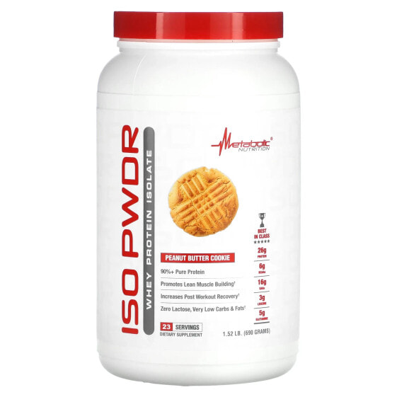 ISOpwdr, Whey Protein Isolate, Peanut Butter Cookie, 1.52 lbs (690 g)