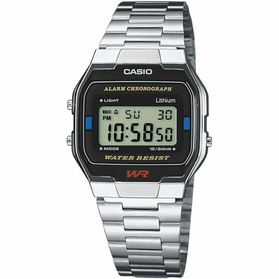 Часы унисекс Casio A163WA-1QES Нержавеющая сталь Цифровой Серый Серебристый