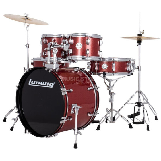 Ludwig Accent Drive 5PC Drum Set Red Sparkle