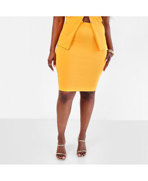 Plus Size Bow Down Mini Bodycon Skirt