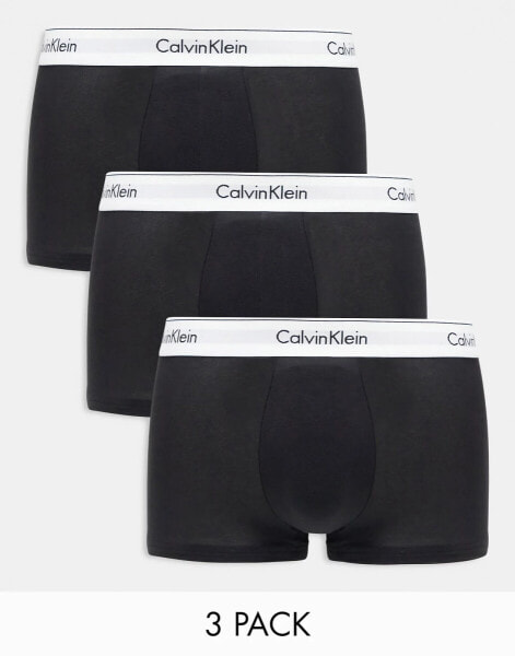 Calvin Klein 3 pack modern cotton trunk in black