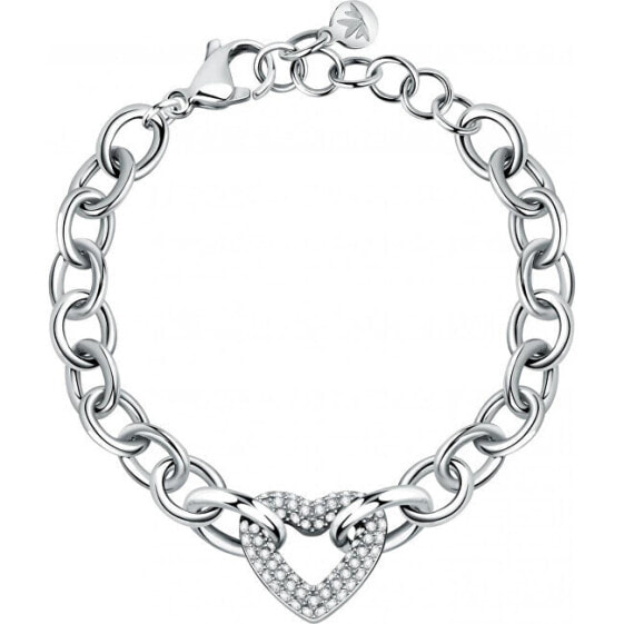 Charming steel bracelet with heart Incontri SAUQ10