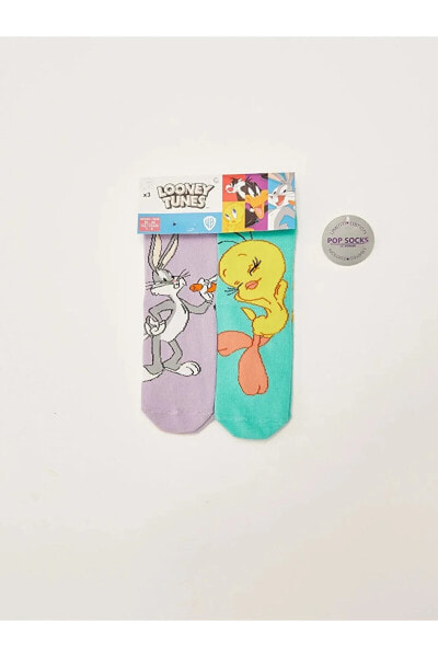 Looney Tunes Desenli Kız Çocuk Soket Çorap 3'lü