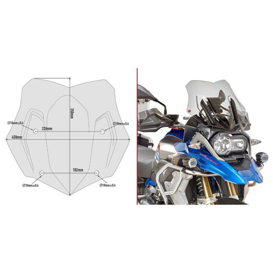 GIVI D5124B Low&Sports BMW R 1200/1250 GS Adventure&R 1200/1250 GS windshield