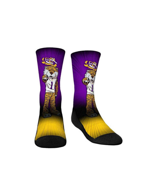 Youth Boys and Girls Socks LSU Tigers Mascot Pump Up Crew Socks