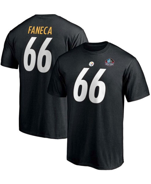 Men's Alan Faneca Black Pittsburgh Steelers NFL Hall Of Fame Class Of 2021 Name and Number T-shirt