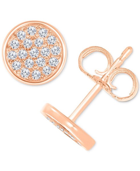 Diamond Pavé Round Stud Earrings (1/10 ct. t.w.) in 10k White, Yellow or Rose Gold