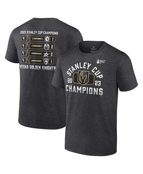 Men's Heather Charcoal Vegas Golden Knights 2023 Stanley Cup Champions Schedule T-shirt