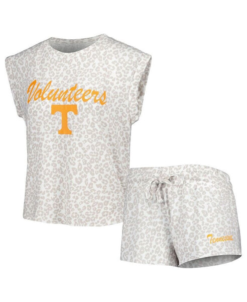 Women's Cream Tennessee Volunteers Montana T-shirt and Shorts Sleep Set