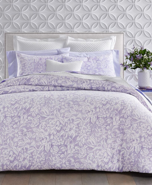 Damask Floral Duvet Cover Set, Twin, Created For Macy's
