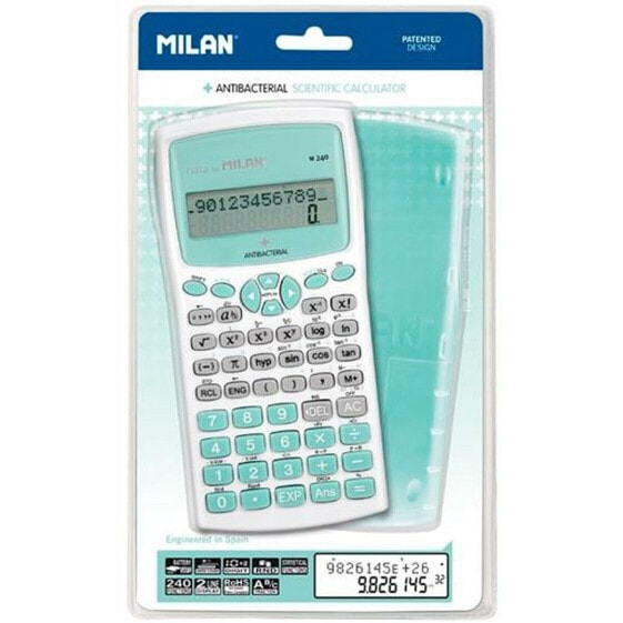 Научный калькулятор Milan M240 Antibacterial Edition Белый бирюзовый 16,7 x 8,4 x 1,9 cm