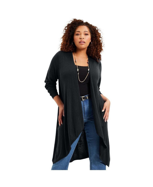 Plus Size June + Vie High-Low Cardigan