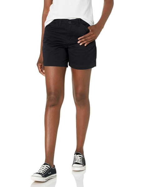 Lee 295529 Women's Regular Fit Chino Short, Black, 8