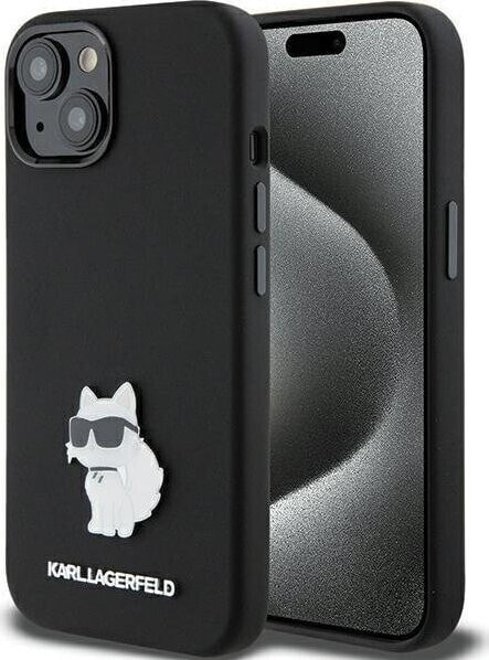 Karl Lagerfeld Karl Lagerfeld KLHCP15MSMHCNPK iPhone 15 Plus 6.7" czarny/black Silicone Choupette Metal Pin