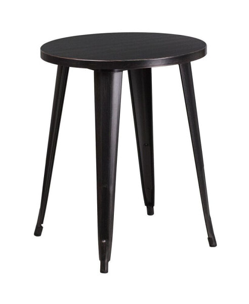 Calgary 24" Round Metal Table For Indoor And Outdoor Use