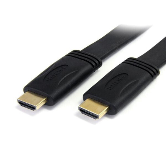 Аксессуар для компьютера Startech.com Кабель HDMI с Ethernet 5m Flat High Speed - Ultra HD 4k x 2k - HDMI to HDMI M/M - HDMI Type A - 4096 x 2160 пикселей - 3D - Черный 5 м