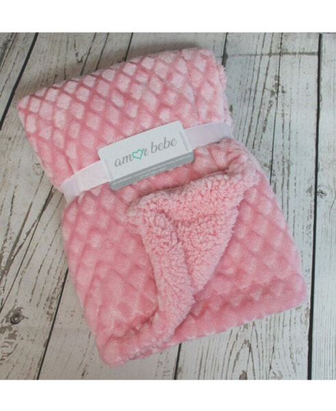 Плед мягкий 3 Stories Trading Diamond Plush Sherpa Baby Blanket