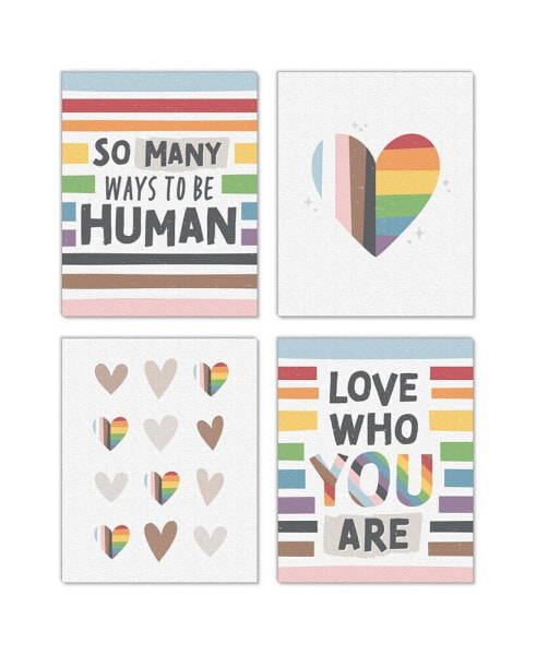 So Many Ways to Be Human Pride Wall Art Set of 4 Artisms 8 x 10 inches