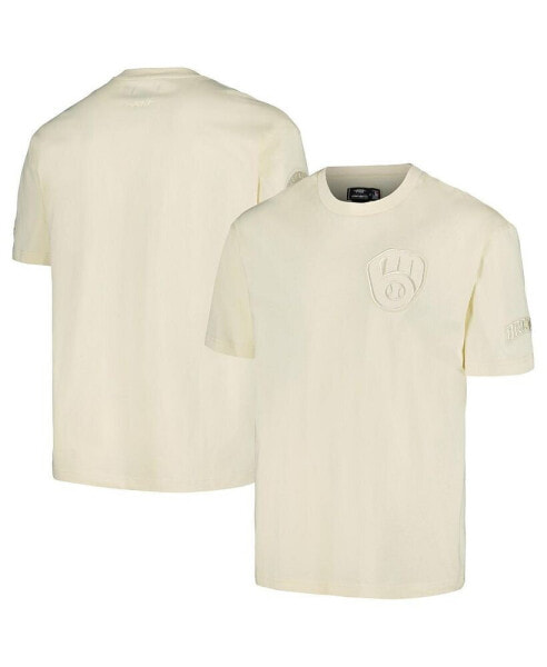 Men's Cream Milwaukee Brewers Neutral CJ Dropped Shoulders T-shirt