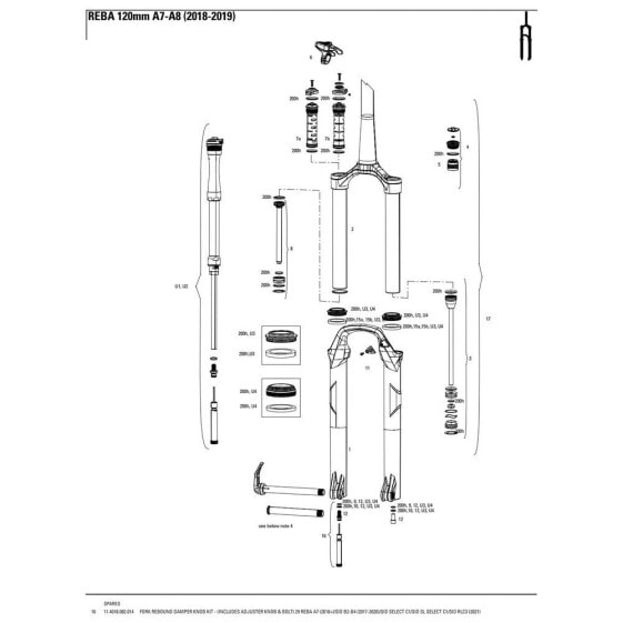 ROCKSHOX Rebound Damper Knob Kit 29 Reba A7