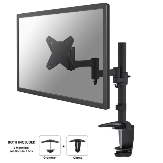 by Newstar monitor arm desk mount - Clamp/Bolt-through - 8 kg - 25.4 cm (10") - 76.2 cm (30") - 100 x 100 mm - Black