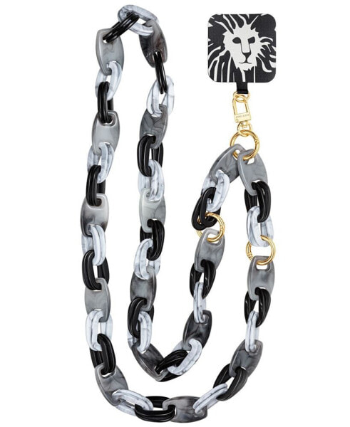 Women's Black and Gray Acrylic Crossbody iPhone Chain