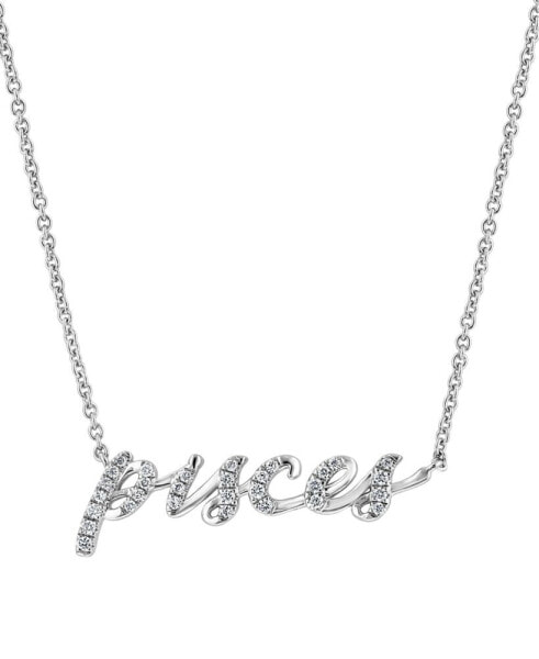 EFFY® Diamond Zodiac Pisces 18" Pendant Necklace (1/10 ct. t.w.) in Sterling Silver