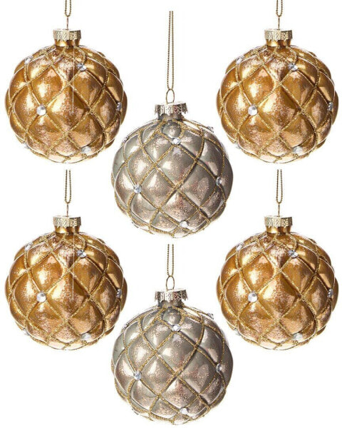 Kurt Adler 3In Glass Ball Christmas Ornaments Multicolor