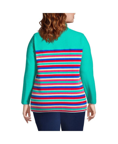 Plus Size Heritage Fleece Snap Neck Pullover Jacket