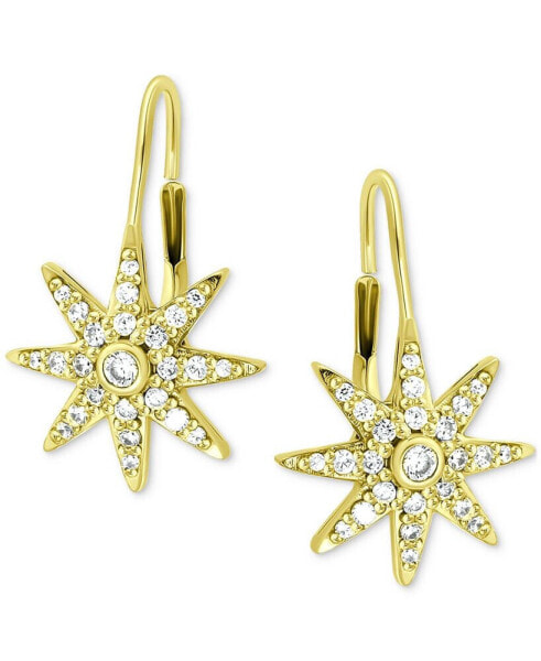 Cubic Zirconia Starburst Leverback Earrings, Created for Macy's