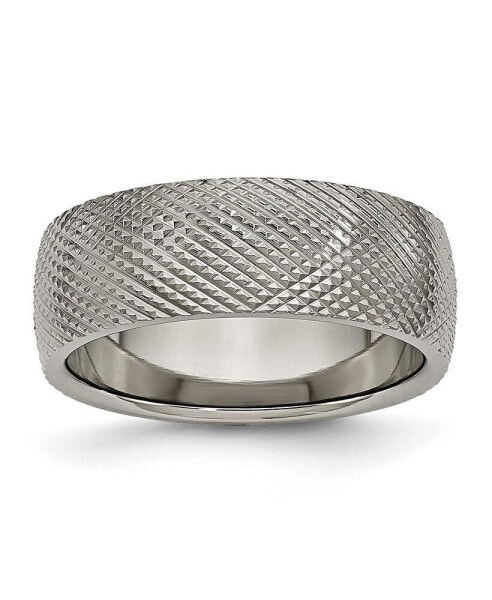 Titanium Polished and Textured Wedding Band Ring