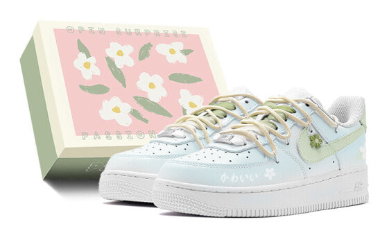 【定制球鞋】 Nike Air Force 1 Low 空军一号 仲夏花开 特殊鞋盒 低帮 板鞋 男款 蓝绿 / Кроссовки Nike Air Force CW2288-111