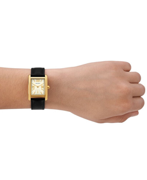 Women's The Eleanor Black Leather Strap Watch 25mm