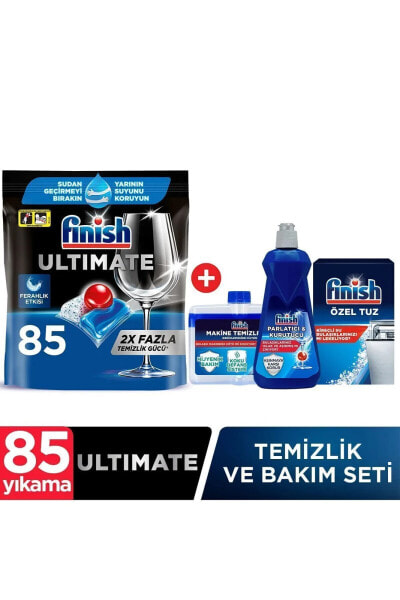 Ultimate 85 Kapsül Bulaşık Makinesi Deterjanı Tableti + Temizlik ve Bakım Seti