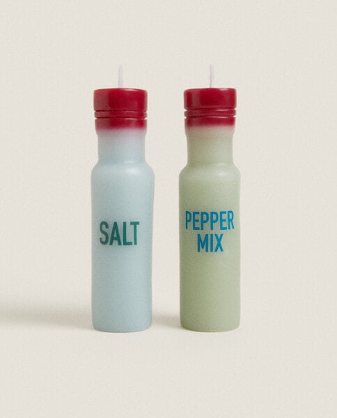 Decorative salt and pepper candle pack (pack of 2)