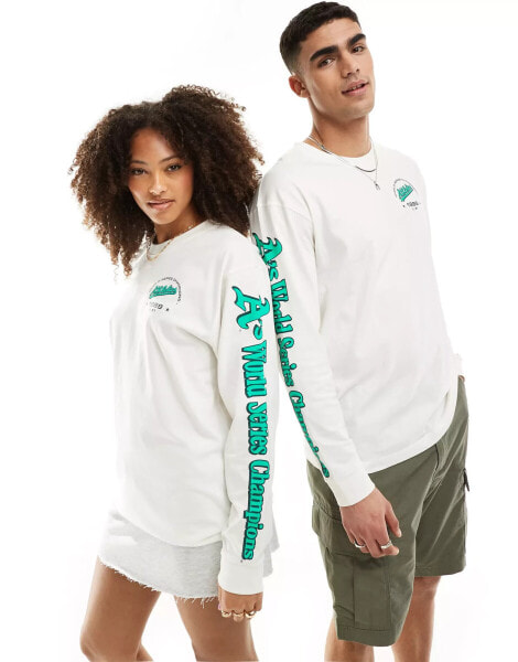 47 Brand unisex printed long sleeve top in off white