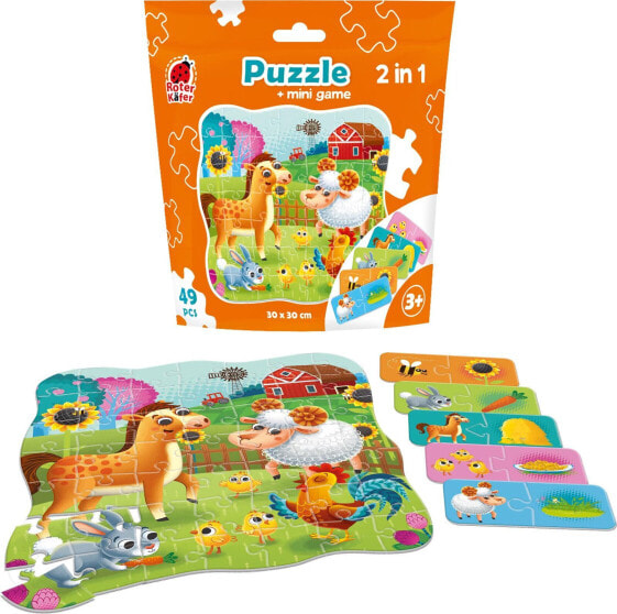 Roter Kafer PUZZLE 49 SASZETKA FARMA + MINI GRA RK1140-05