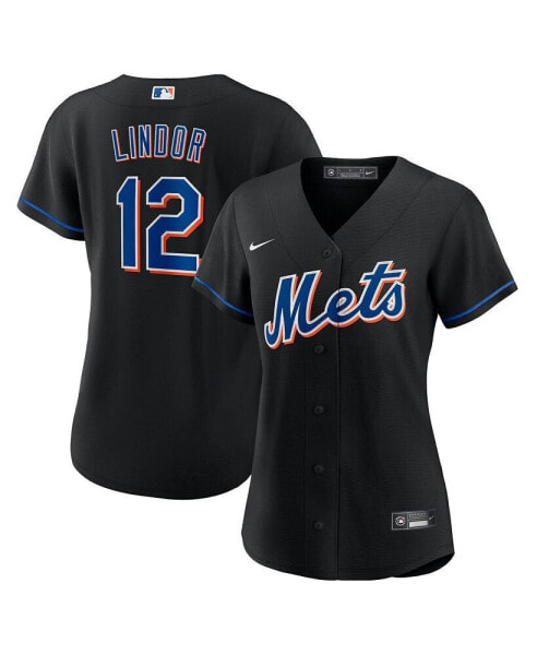Women's Francisco Lindor Black New York Mets 2022 Alternate Replica Player Jersey
