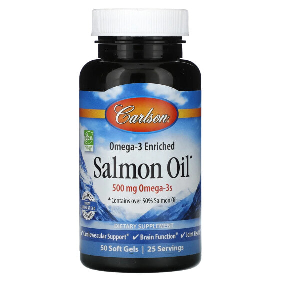 Omega-3 Enriched Salmon Oil, 500 mg, 50 Soft Gels (250 mg per Soft Gel)