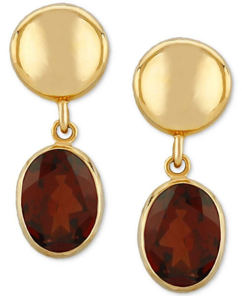 Amethyst Disc Drop Earrings (2-1/2 ct. t.w.) in 14k Gold (Also in Citrine & Garnet)