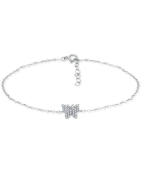 Cubic Zirconia Butterfly Ankle Bracelet in Sterling Silver, Created for Macys