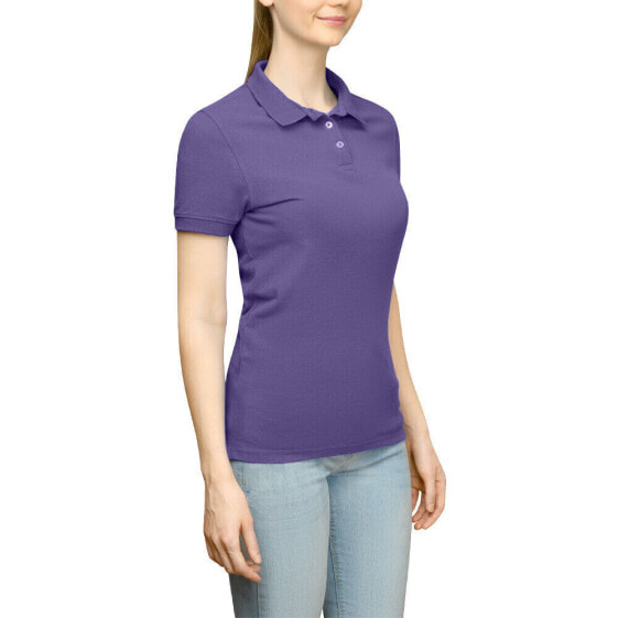 Page & Tuttle Solid Jersey Short Sleeve Polo Shirt Womens Purple Casual P39919-G