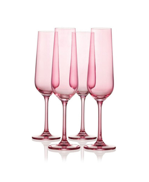 Sheer Champagne Flutes, Set of 4