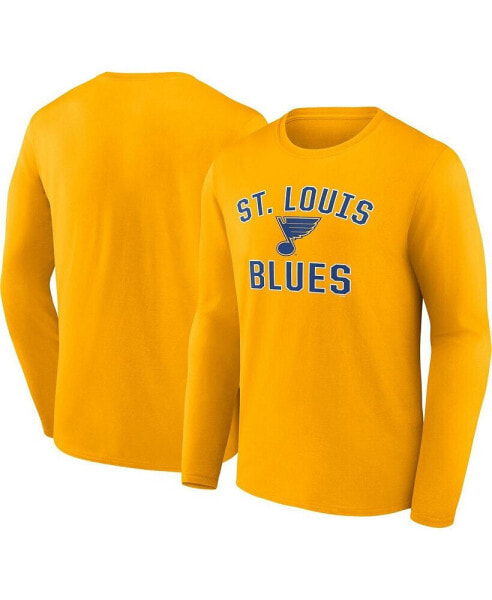 Men's Gold St. Louis Blues Team Victory Arch Long Sleeve T-shirt