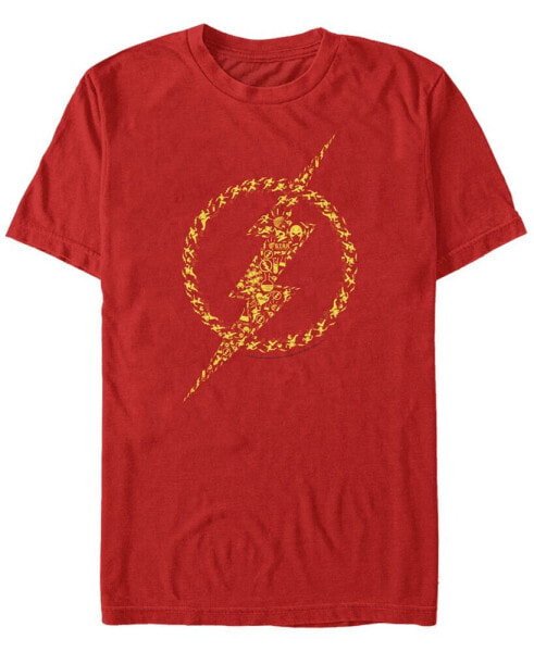 DC Men's The Flash Icon Filled Lightning Bolt Logo Short Sleeve T-Shirt